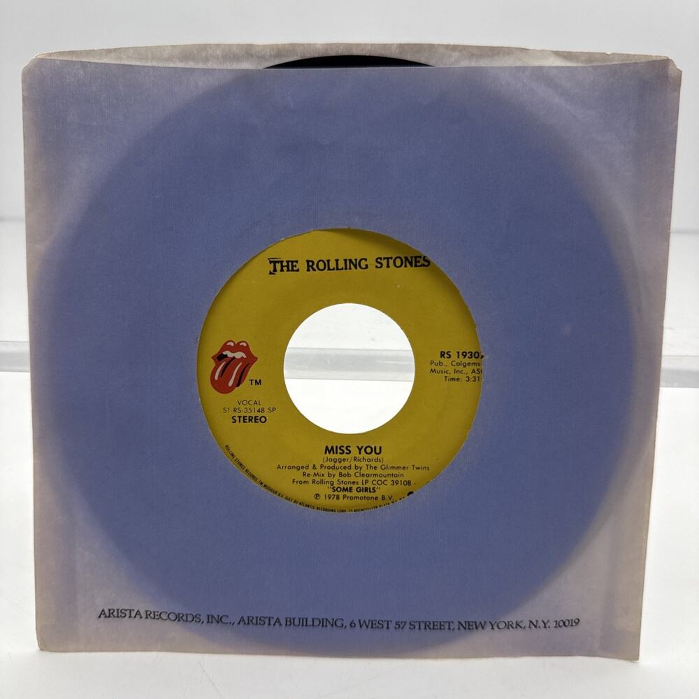 The Rolling Stones “ Miss You / Far Away Eyes “ 45 Vinyl Record 7”
